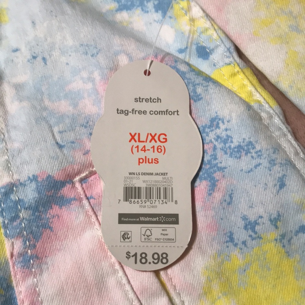 Wonder Nation NWT/White Tye Dyed Denim Jacket - Picture 6 of 13